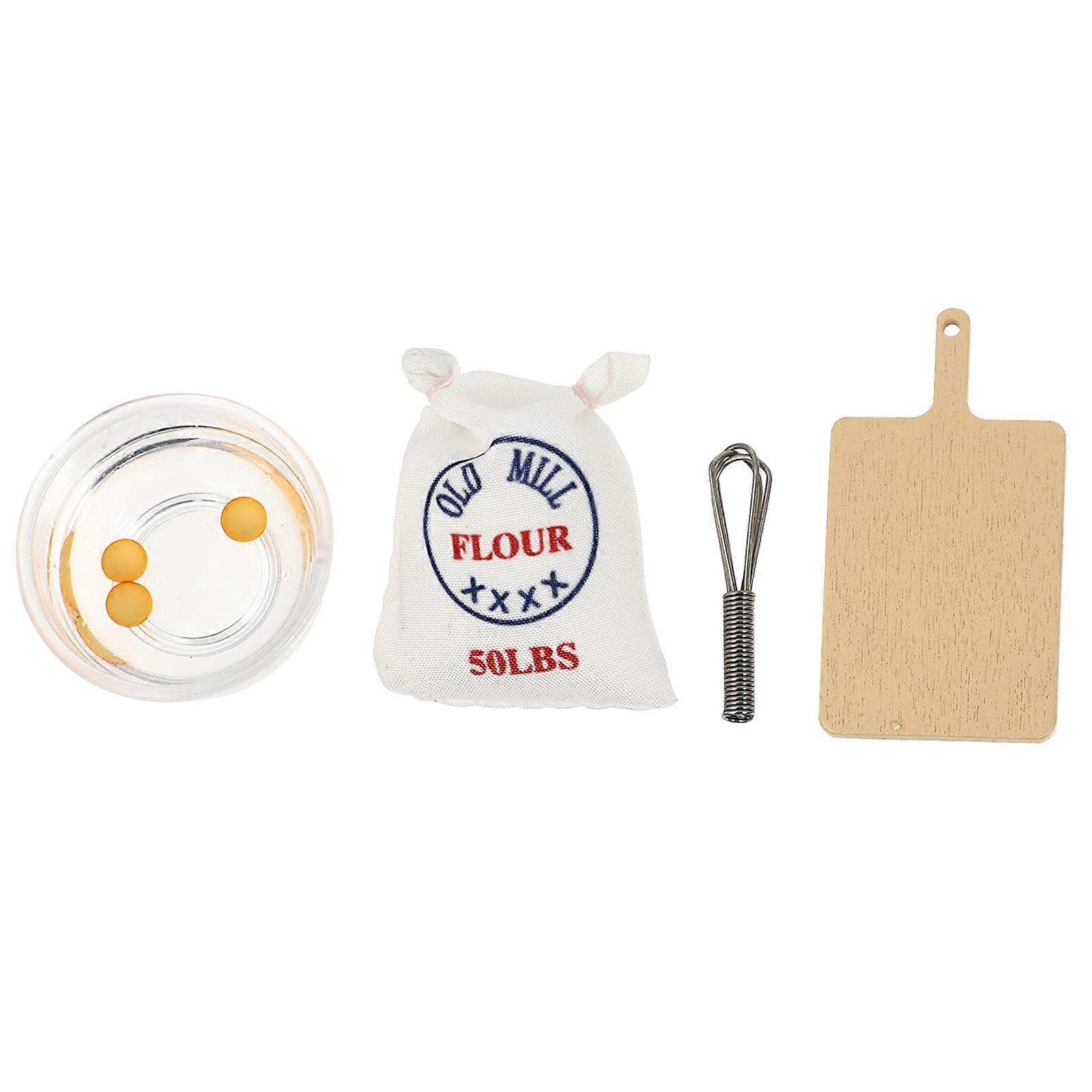 Mini House Accessories Simulation Egg Beater Bowl Models Miniature Baking Props Synthetic Material 3.00X3.00X2.50cm 1Set