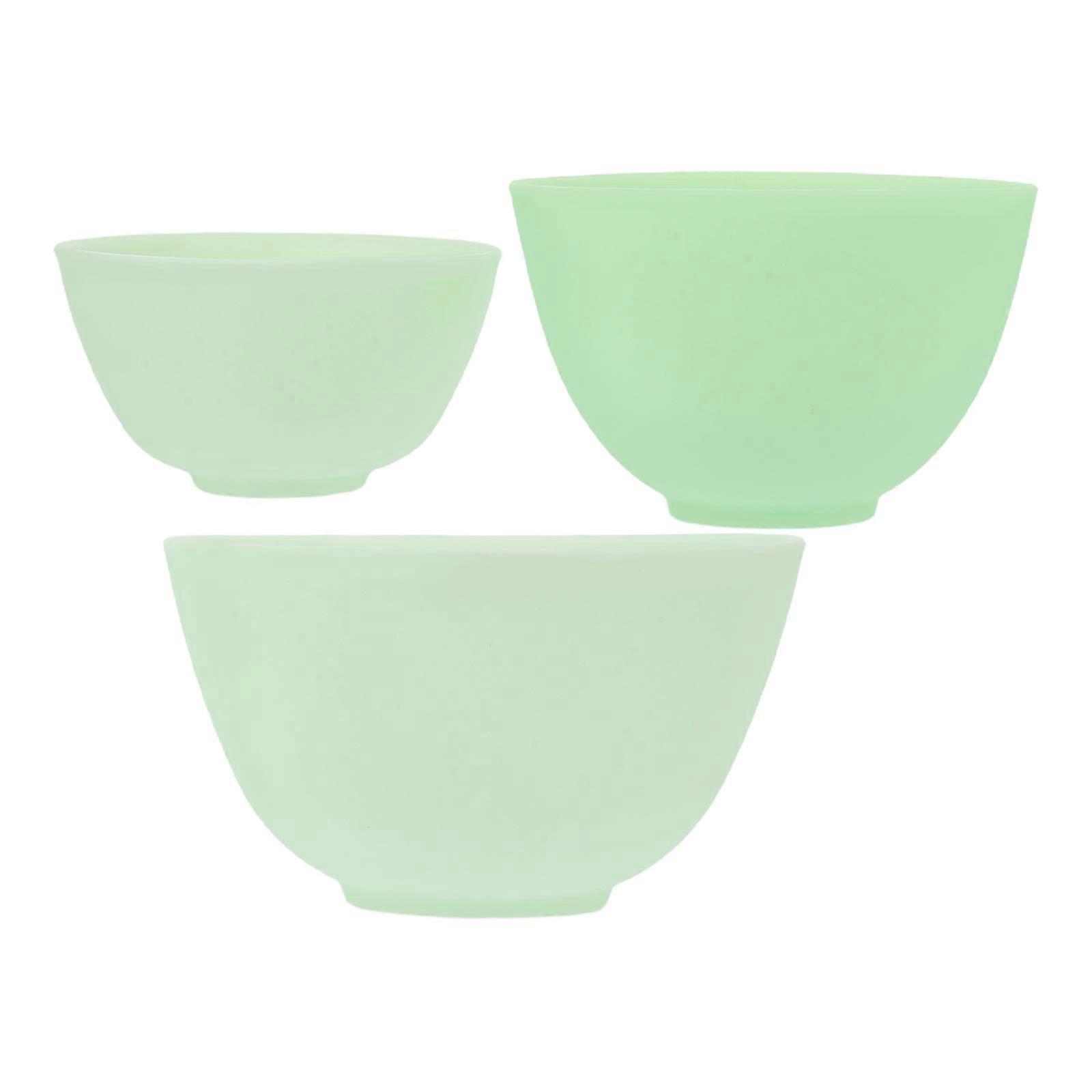 3Pcs Green Silicone Mixing Bowls for Storage Safe Durable Material