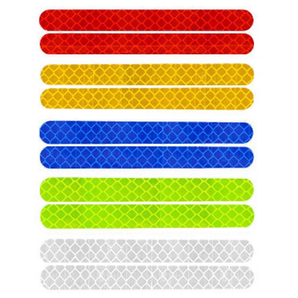 5 Pairs Reflective Rearview Mirror Stickers for Cars, Bikes, Motorcycles – Enhance Night Visibility and Add Style with Multi Color Warning Decals