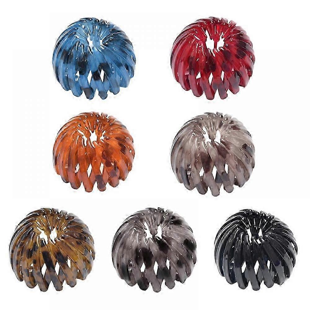 Set of 7 Geometric Hair Accessories, Vintage Style Hair Clips for Ponytails, Retro Retractable Holders and Curling Iron, Perfect for Various