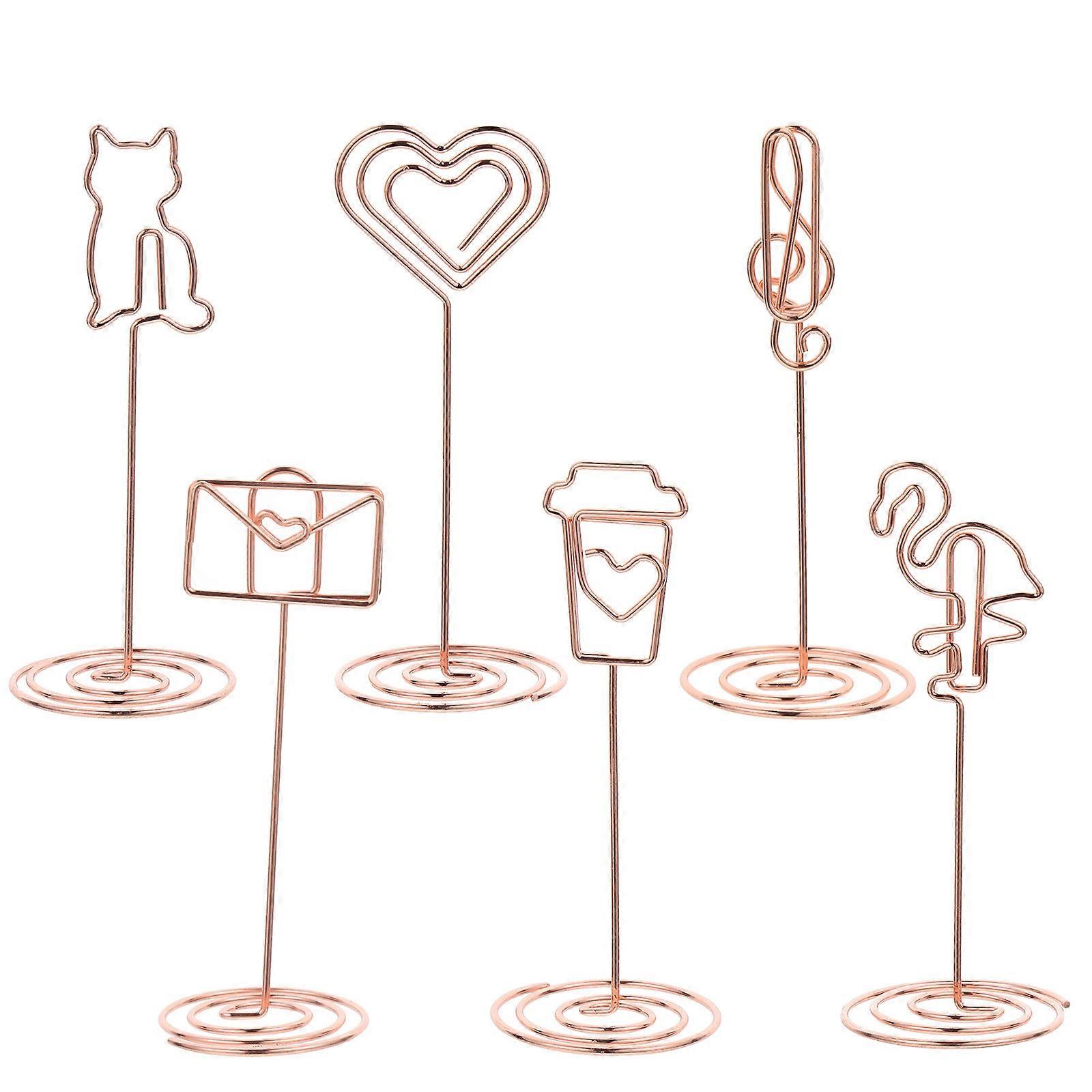 Memo Note Clamp Picture Fixed Clips Photo Clips for Home Graduation Creative Shape 6Pcs