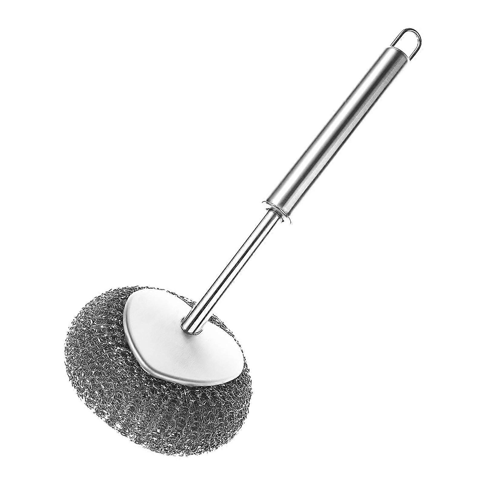 Scrubber - Metal Scrubber For Pots With Long Handle, Includes Knobs, Dish Brush, Wire Cleaning, Hole Pads, 26.5x9.5 Cm
