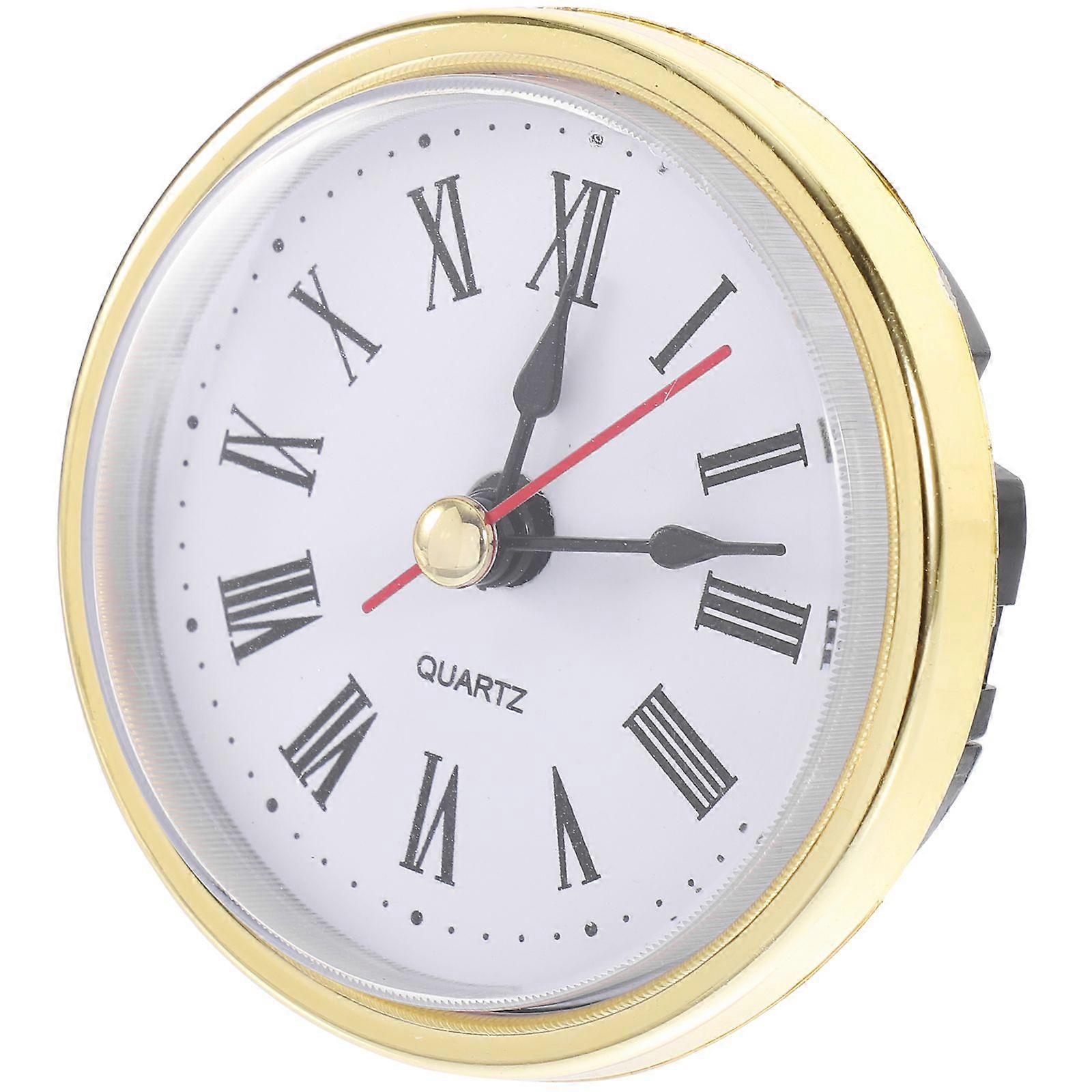 Retro Clock Insert DIY Round Clock Head Roman Number Inlaid Clock Head with Clock Movement