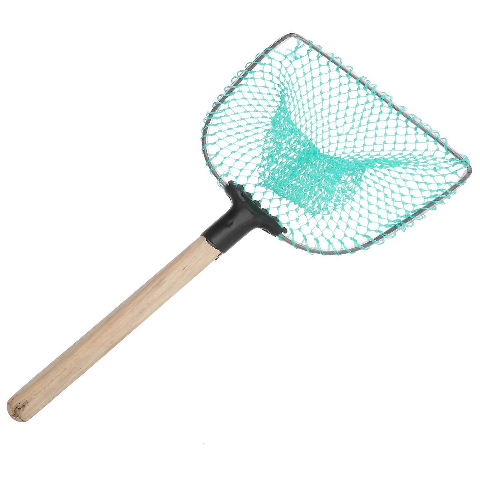 Durable Mesh Fish Tank Net with Wooden Handle for Aquarium Cleaning and Fishing Tool Use