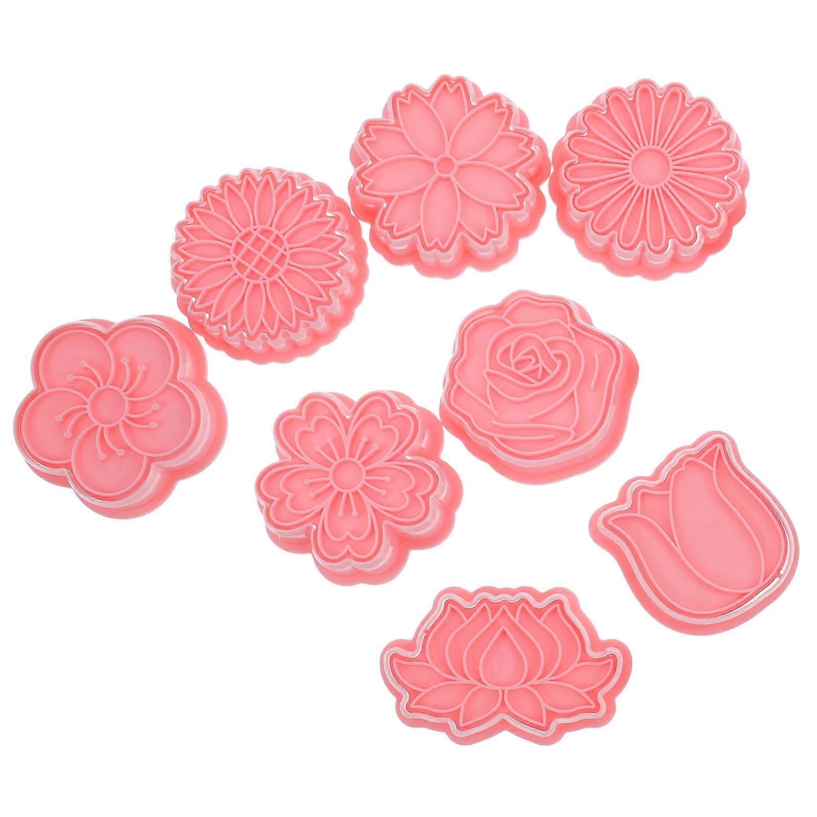 Pastry Cookie Mold Baking Tool Mould Easy Release 1.9X1.9X0.8in 8Pcs