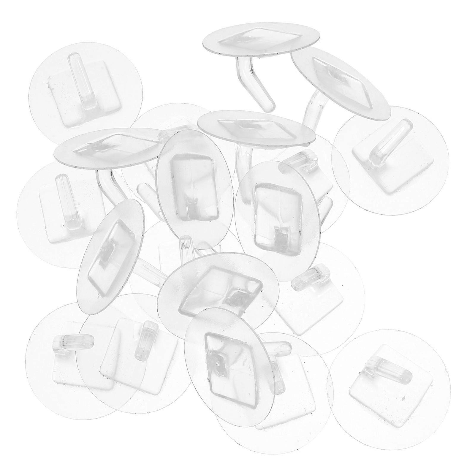 Clear Adhesive Wall Hooks 20pcs   Strong Self Sticking Towel Hooks for Bathroom, Home Use, No Drill, Easy Installation, Multi purpose for Towels, Bags