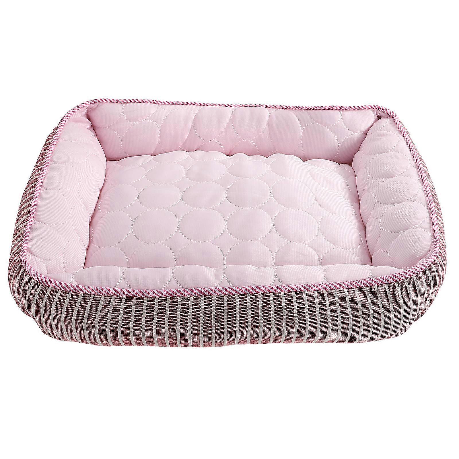 Cooling Dog Mat Pet Sleeping Cushion For Summer Home Use Pink 46X35X15CM Dehydration Prevention 1Pack