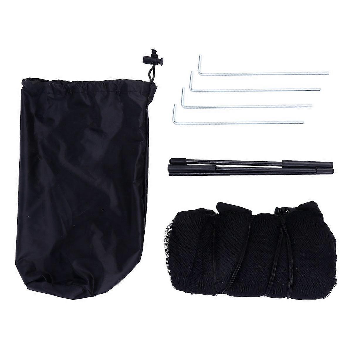 Portable Camping Tent Triangle Net Outdoor Equipment Black 5Pcs Foldable