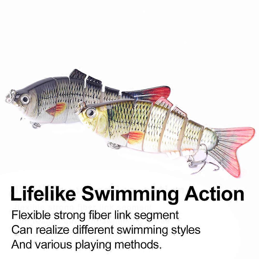 Fishing Lures for Bass Trout 6-segment Hard Body Lures with Treble Hook Swimbait