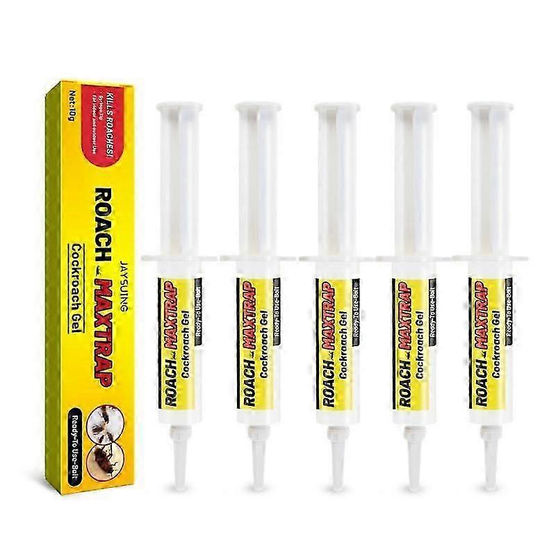 5pcs Cockroach Gel Bait Roach Pest Killer With Plunger Tip For Floor Kitchen Non-toxic