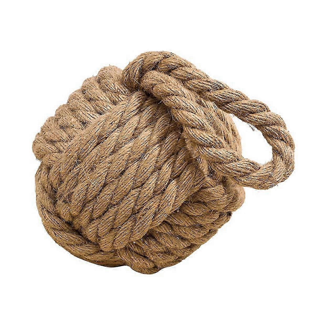 6 pouces Dia.Monkey poing corde noeud Porte Butée Nautique Noeud Porte Arrêt Décor Nappe Poids Poids --Brun