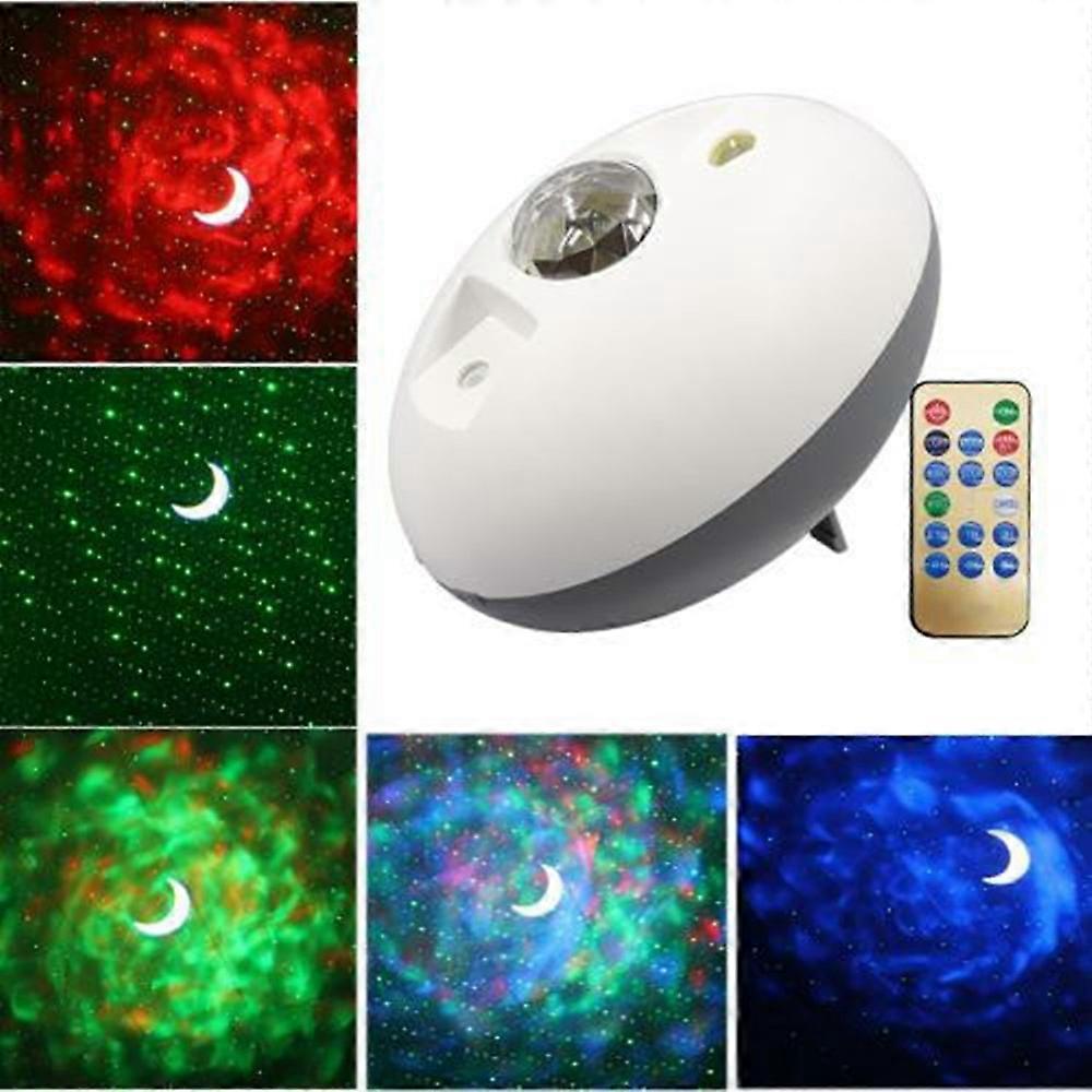 Rechargeable Oval LED Starry Sky Projector Night Light Sound Activated Laser Atmosphere Lamp with Remote