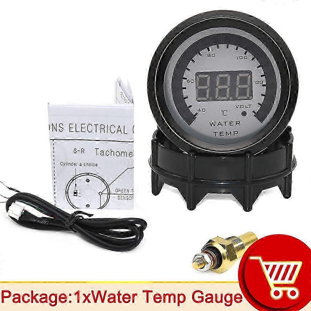 52mm Water Temperature Gauge Display 40-140C with Sensor for Motorcycles and Cars Thermometer Meter