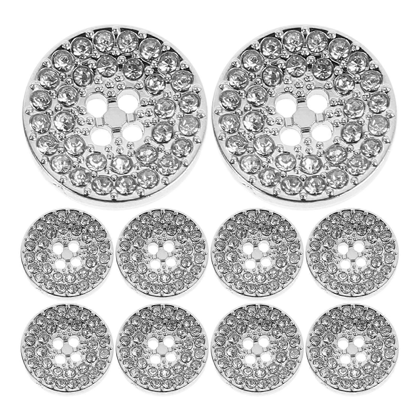 Shiny Rhinestone Buttons Pack of 10   Stylish Clothing Embellishments for Coats Shirts Crafts Easy to Attach Sturdy Fashion Accessories