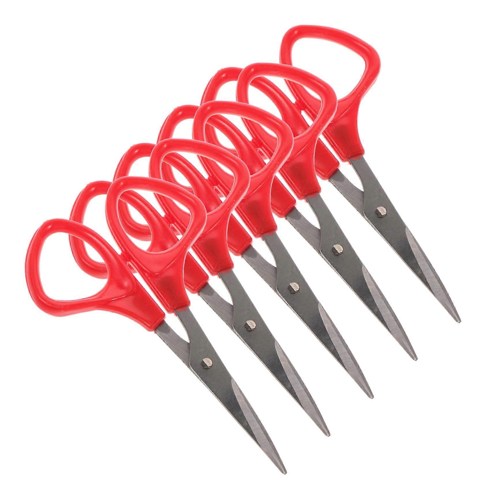 Professional bent scissors for sewing red 5 pieces random color