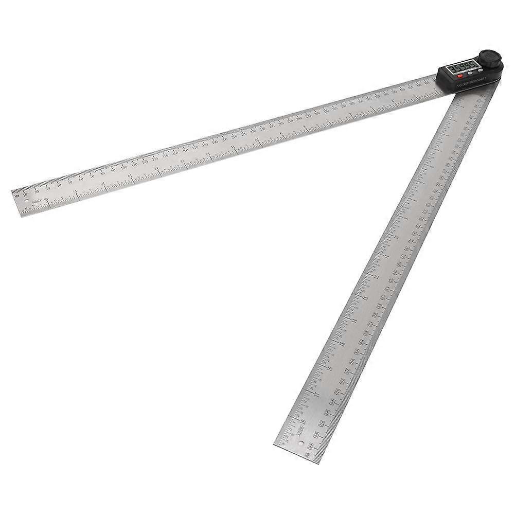 Digital Angle Finder with Electronic Display, 0–360°, Stainless Steel, Protractor, Woodworking Ruler (500mm)