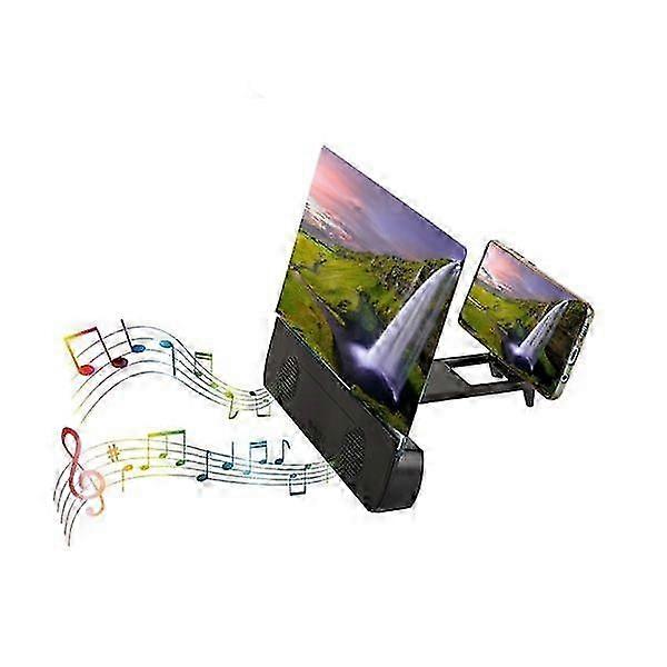 Mobile Phone Magnifying Screen with Speaker - Black
