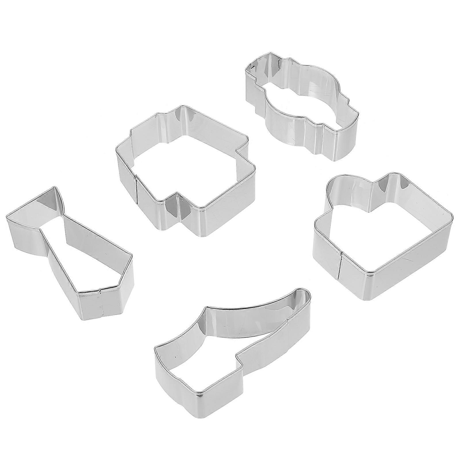 5pcs Stainless Steel Cookie Molds for Baking – Reusable Dessert Cutters with Smooth Surface for Home & Professional Use
