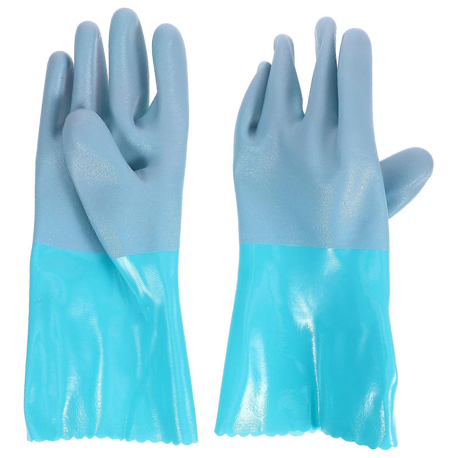 Cut Gloves Fish Cleaning Grip Gloves Sky-Blue 31.00X12.00X1.00Cm Anti-Slip Puncture Protection 1Pair