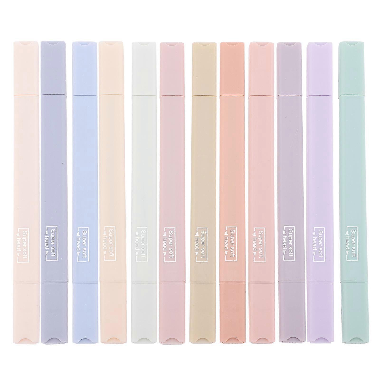 Book Highlighter School Highlighters Emphasizing Important Information Plastic Material 15x1.2cm 12Pcs