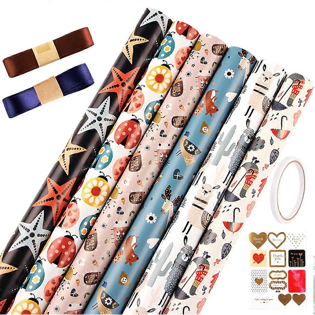 Festival Wrapping Paper Kit Beautiful Design Valentine's Day Holidays 70x50cm Multi present Wrapping 1Set
