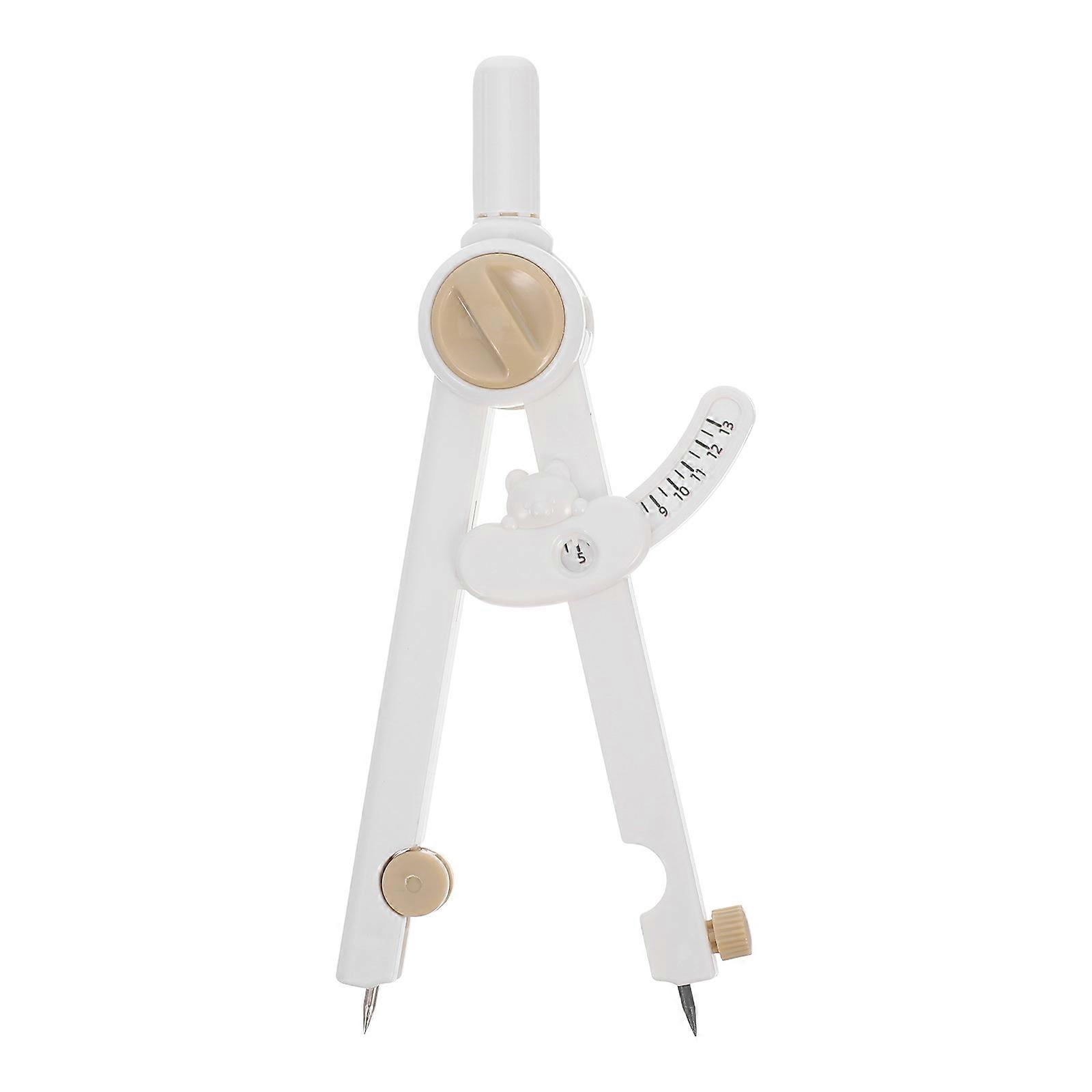 Scribing Tool Geometry Compass for Educators Circle Drawing and Measurement in Classroom Demonstrations 15.00X5.20X2.50CM White Plastic 1Set