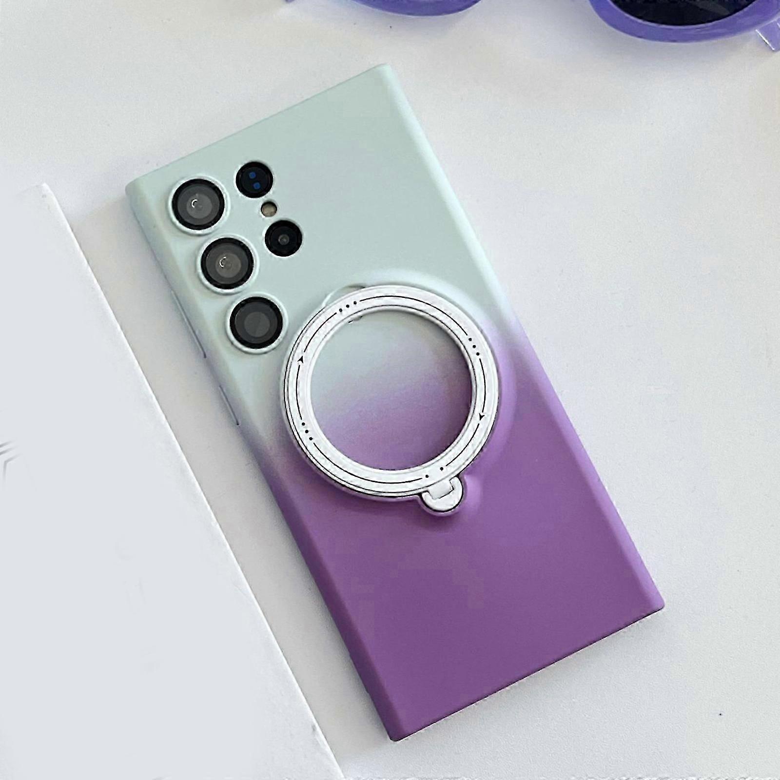 Magnetic Case for Samsung Galaxy S24, Gradient Color Built-in Camera Lens Protector Compatible with MagSafe, Soft Touch Silicone Shockproof Anti-Scrat