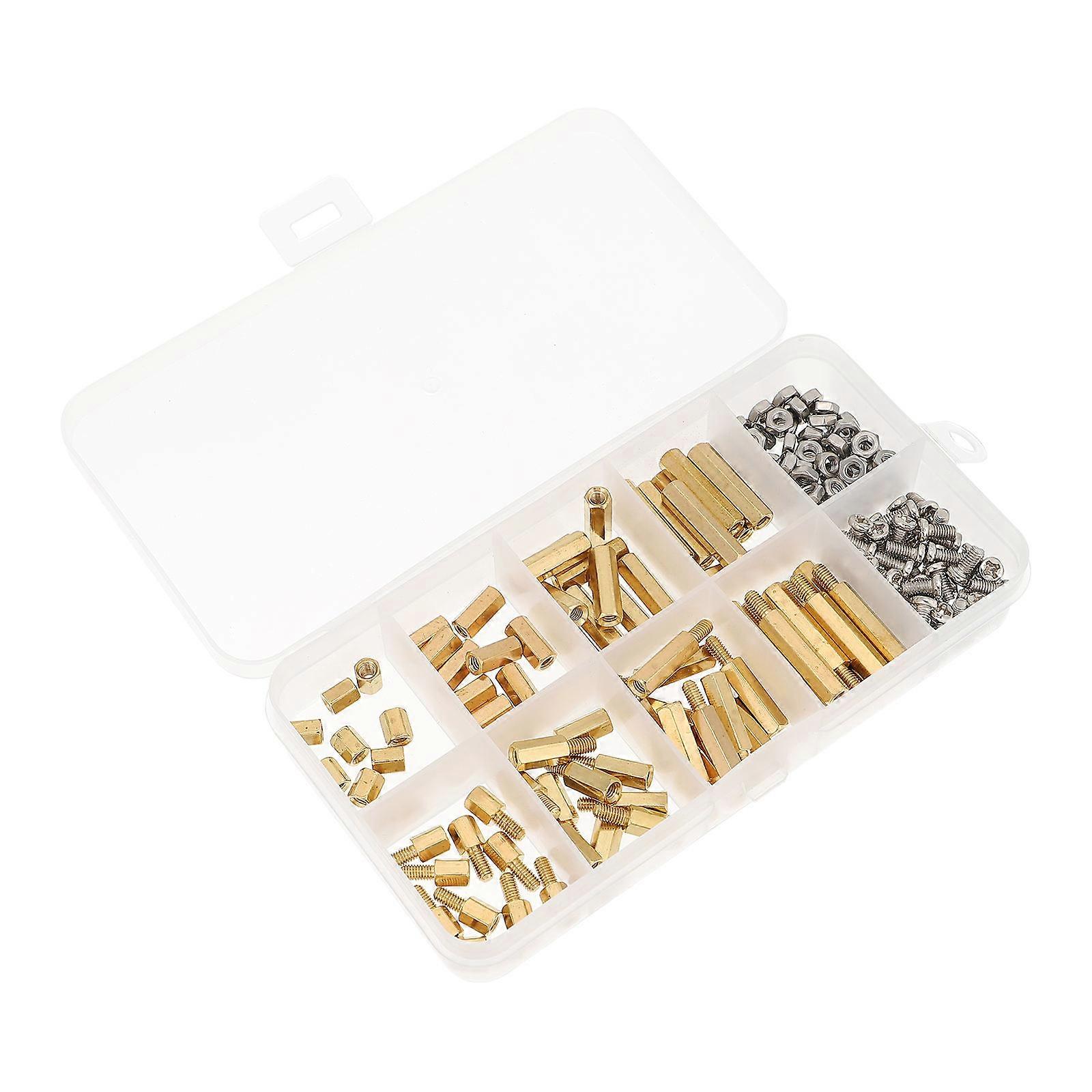 Brass Spacer Standoff Screw Nut Assortment Kit For Electronics Projects Spacing Fastening 180Pcs