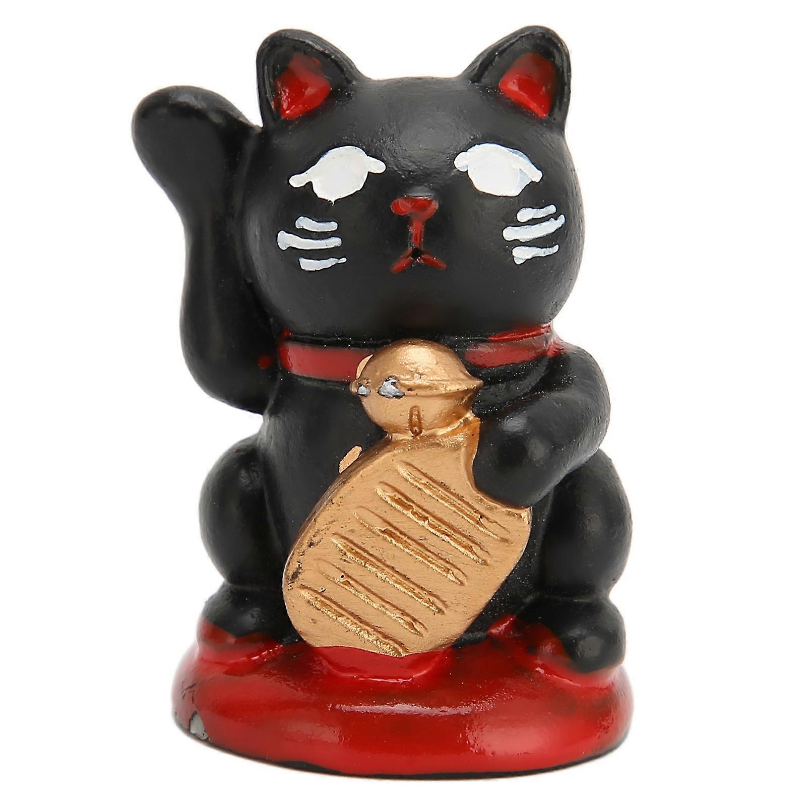 Fortune Cat Ornaments Resin Waving Lucky Cat Japanese for Table Restaurant Decoration