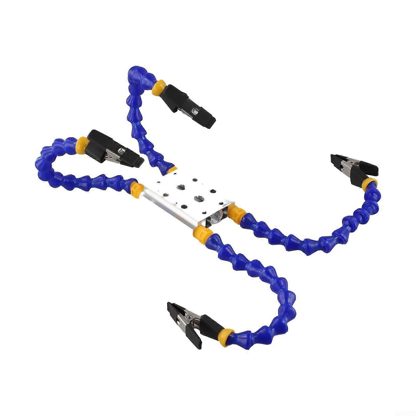 Thirdhand soldering tool with flexible clamps for securely holding circuit boards (4 claws)