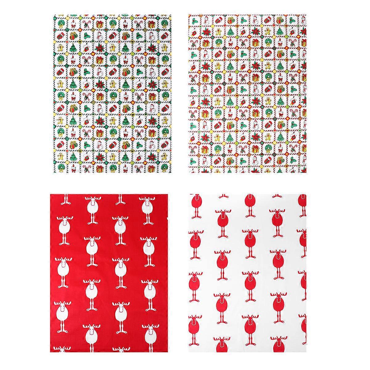 Craft Hobby Fabric Diy Fabrics Christmas 50x40cm Smooth Surface Sewing 4Pcs