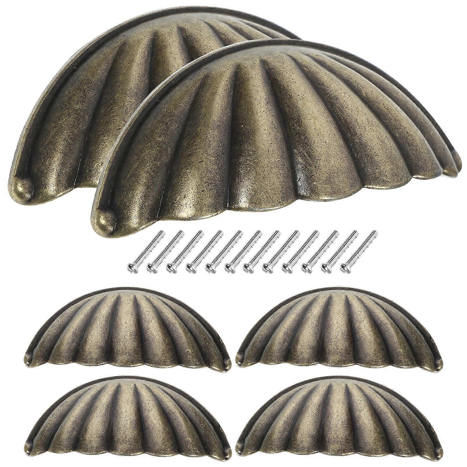 Here's a refined and professional product description based on your input:

 

**6pcs Vintage Shell Shape Drawer Knobs – Decorative Cabinet Handles