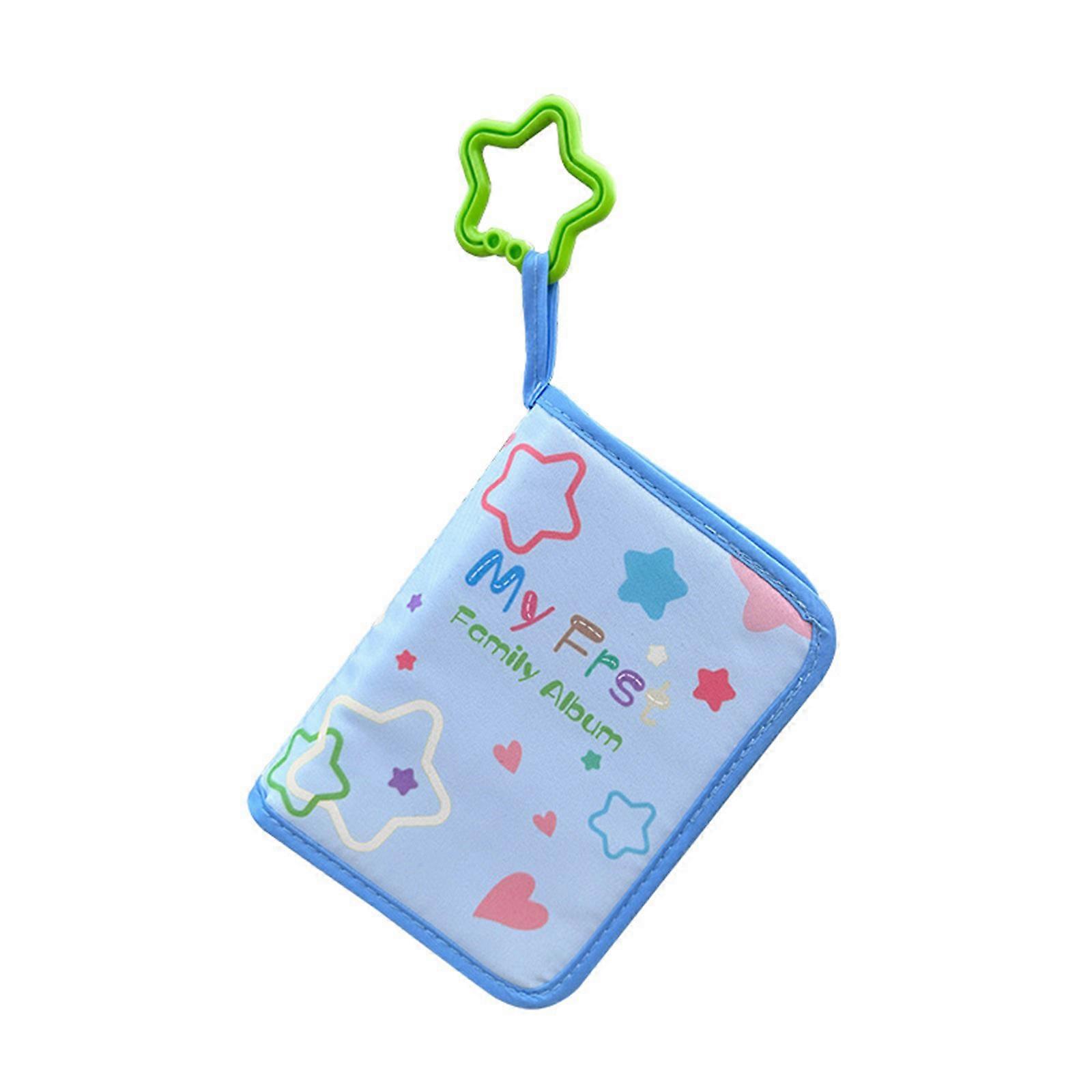 Interactive Toddler Photo Album Baby First Year Family Pictures Book with Chewable Rings and Shatters Resistant Mirror Multicolor