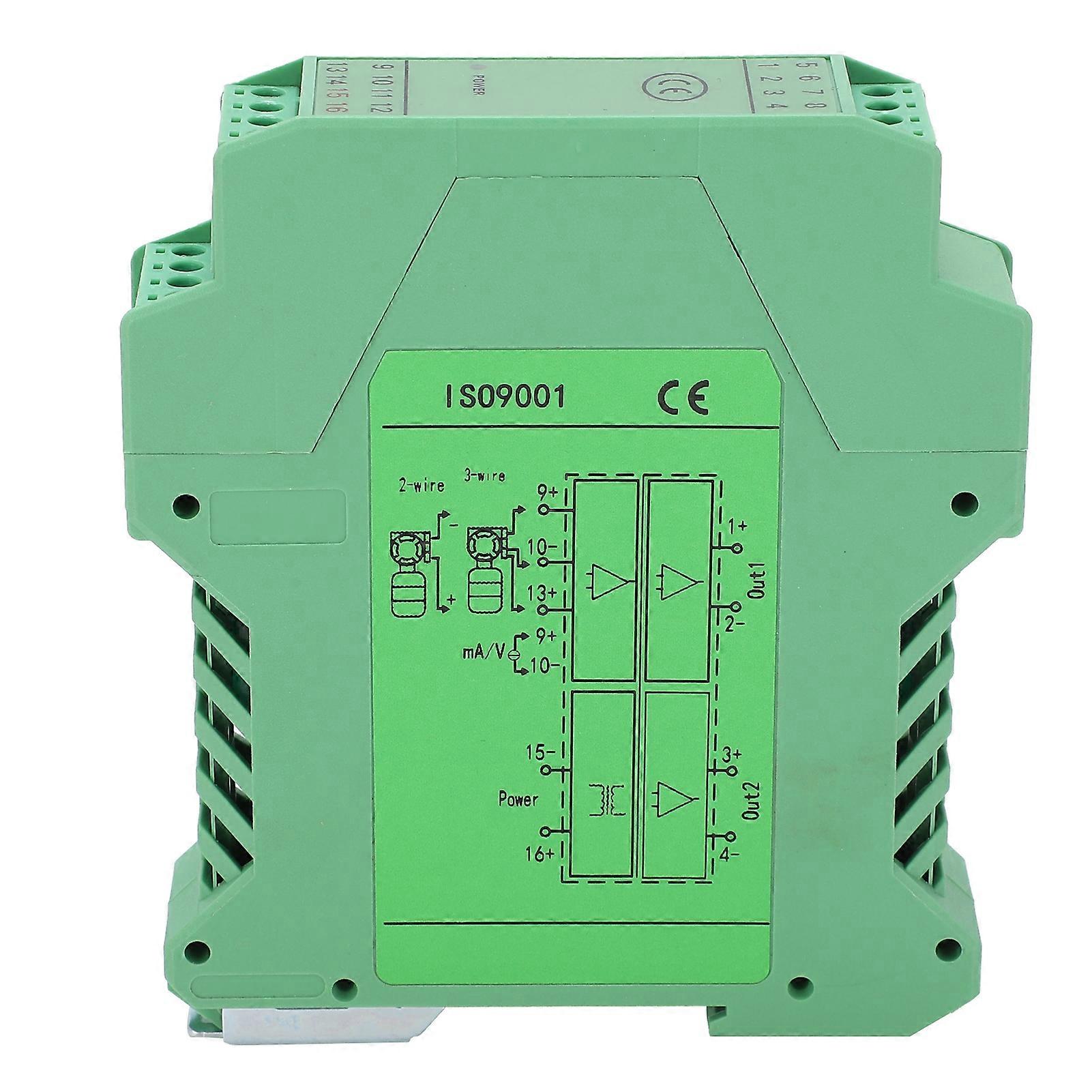 DC Signal Isolator Current Voltage Transmitter DIN Rail Mount 1‑in 2‑out 0‑5V to 0‑10V GLG
