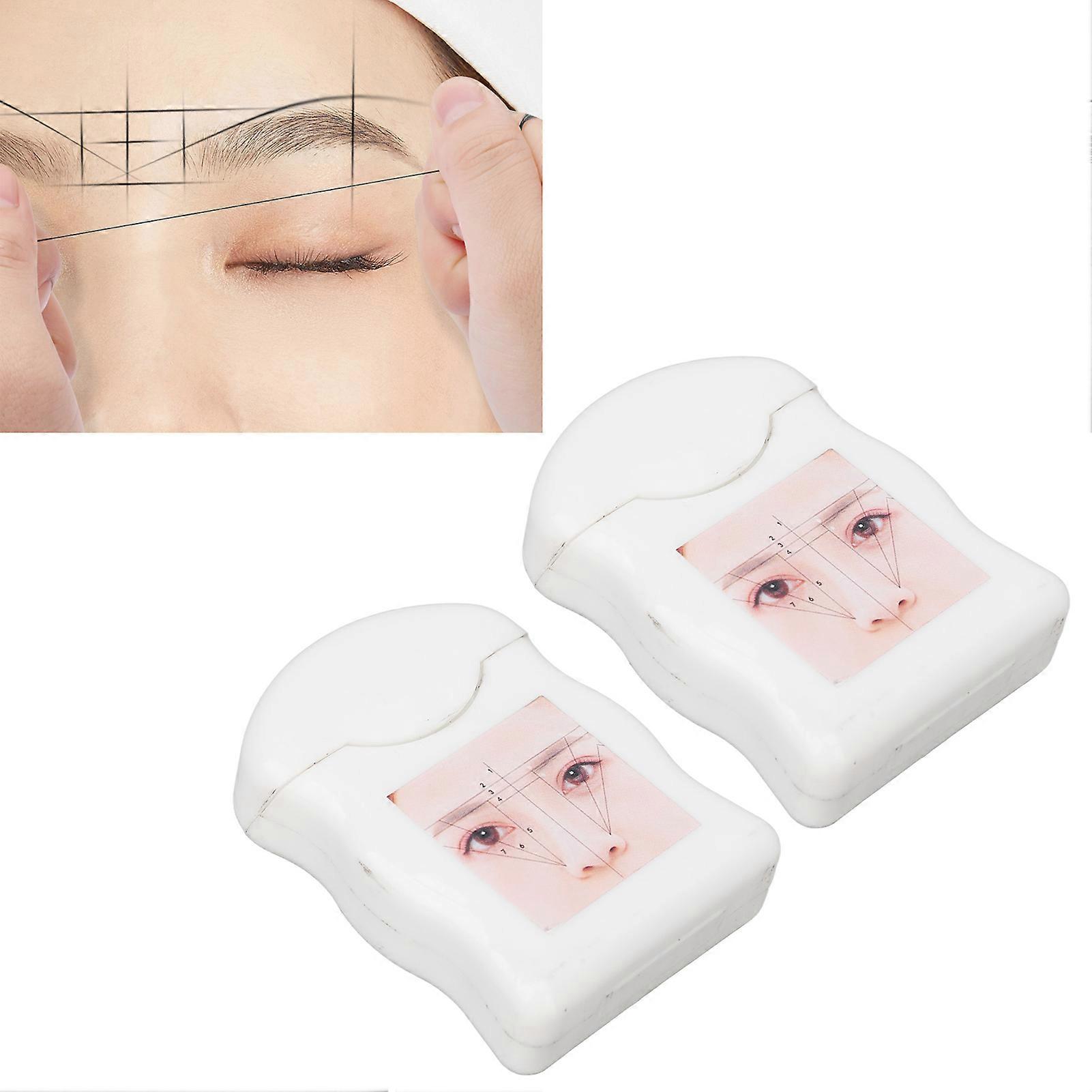 2pcs 65.6ft Pre Inked Brow Mapping String Professional Makeup Microblading Marking Thread Black 