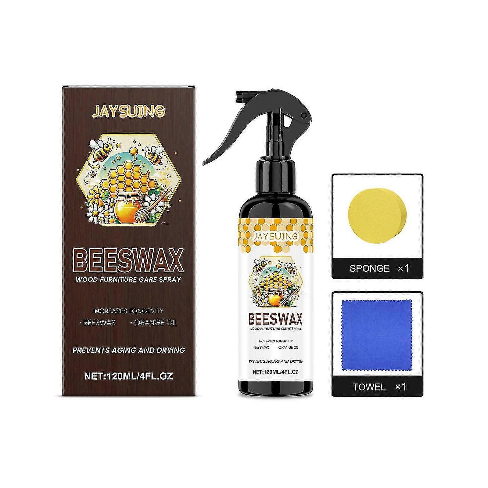 Wosk pszczeli w sprayu do polerowania mebli, środek do czyszczenia drewna, pasta do podłóg drewnianych - do salonu, kuchni i drewnianych podłóg meblowych