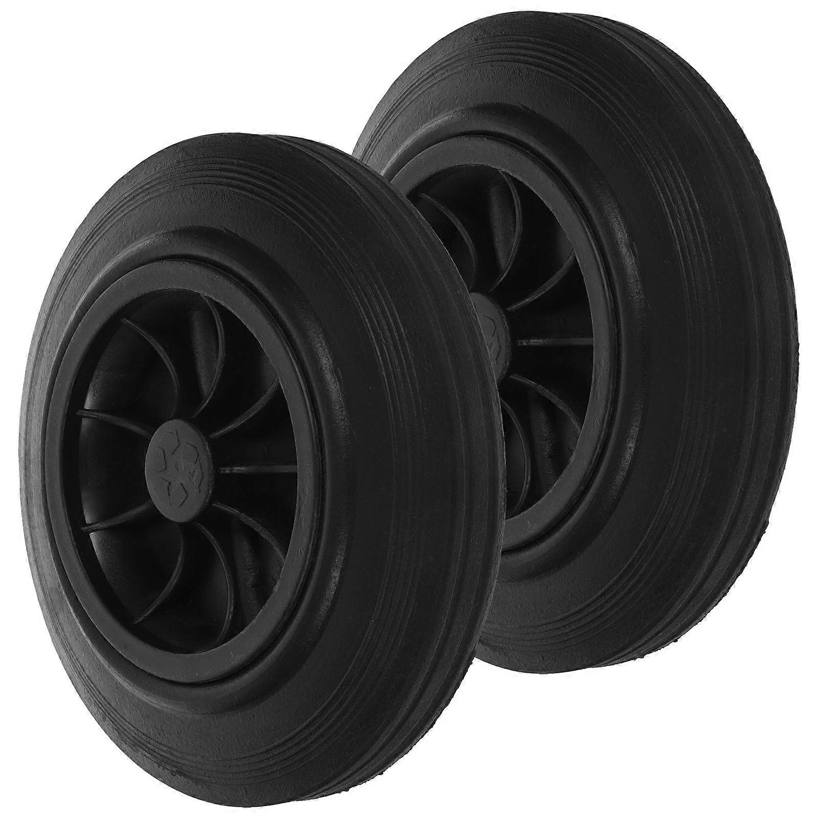 Trash Can Wheels Replacement Made of Plastic and Rubber for 240L Garbage Bins Black Color Easy to Install