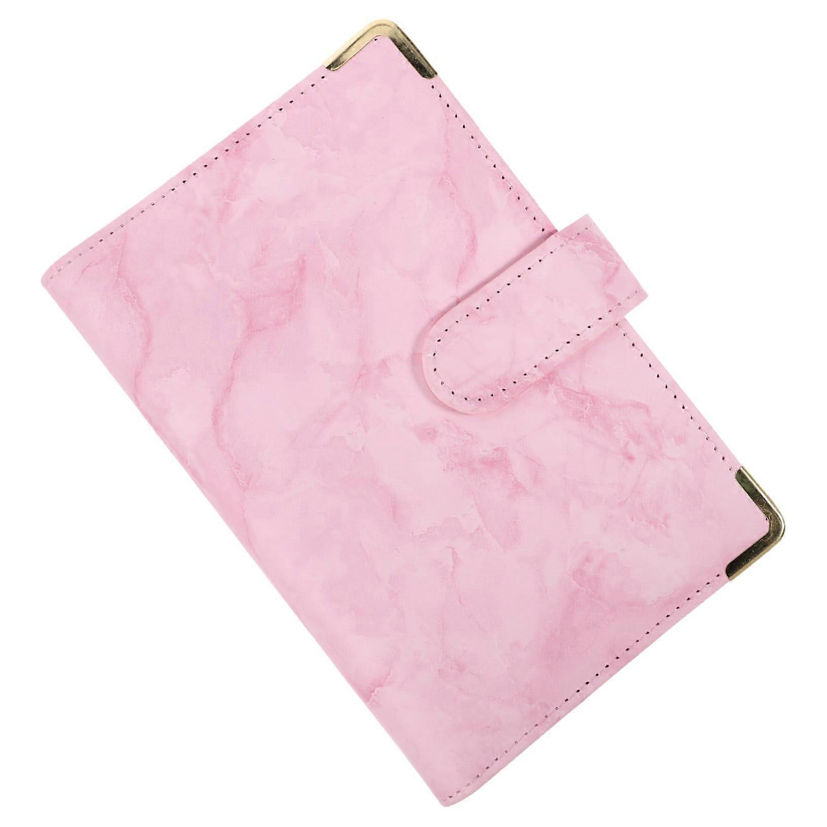 Folder cover Notebooks Scrapbook Notepad Diary refillable looseleaf planner  leather Pink