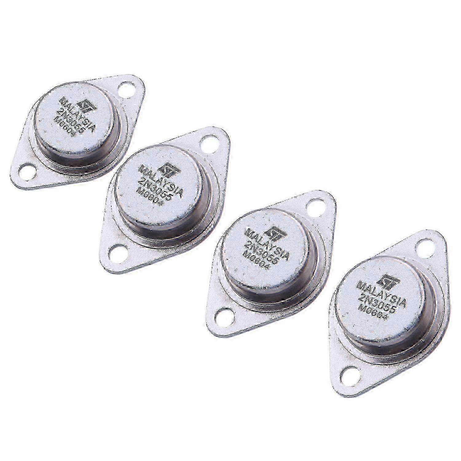 4-Pack 2N3055 NPN Power Transistors for Audio Amplifier Circuits, 15A 60V TO-3 Package, High Power Switching & Amplification