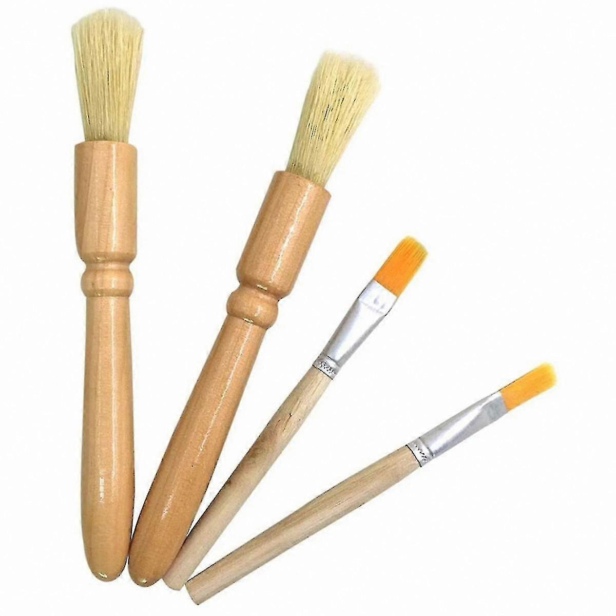Wooden Handle Coffee Cleaning Brush Set for Espresso Machines and Grinders