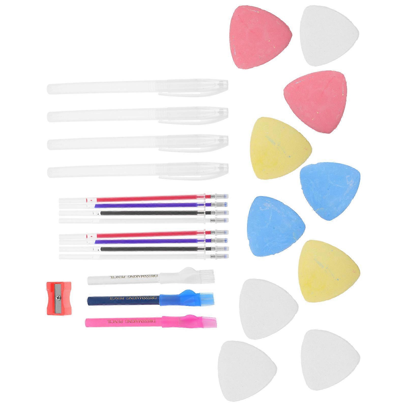 Tailor Chalks Sewing Supplies Assorted Color Transparent Pen Case Marking Stitches 10.10X1.50X0.80CM 1Set