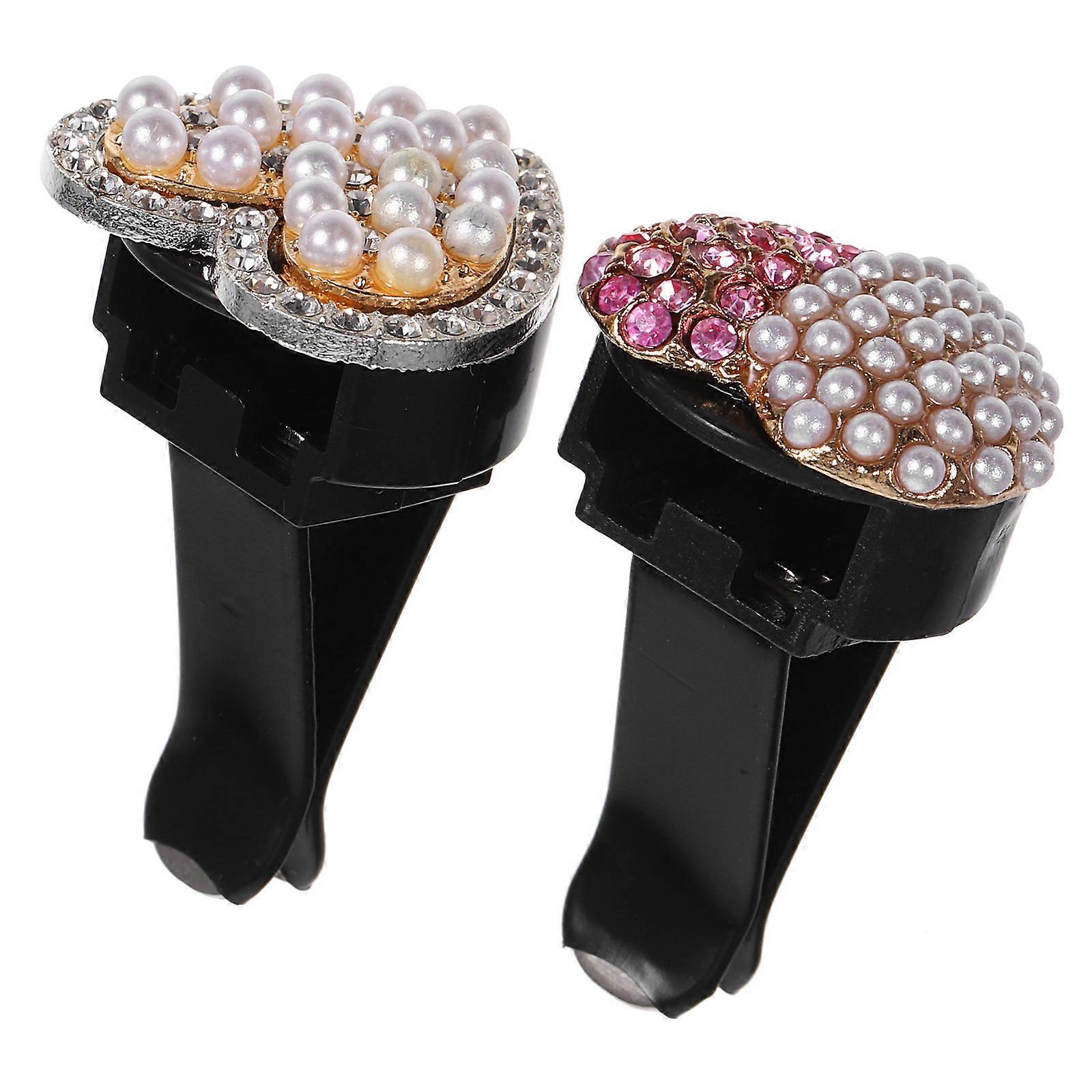 Air Conditioning Clip Charm Decor Car Interior Decorative Accessories Silver 2Pcs