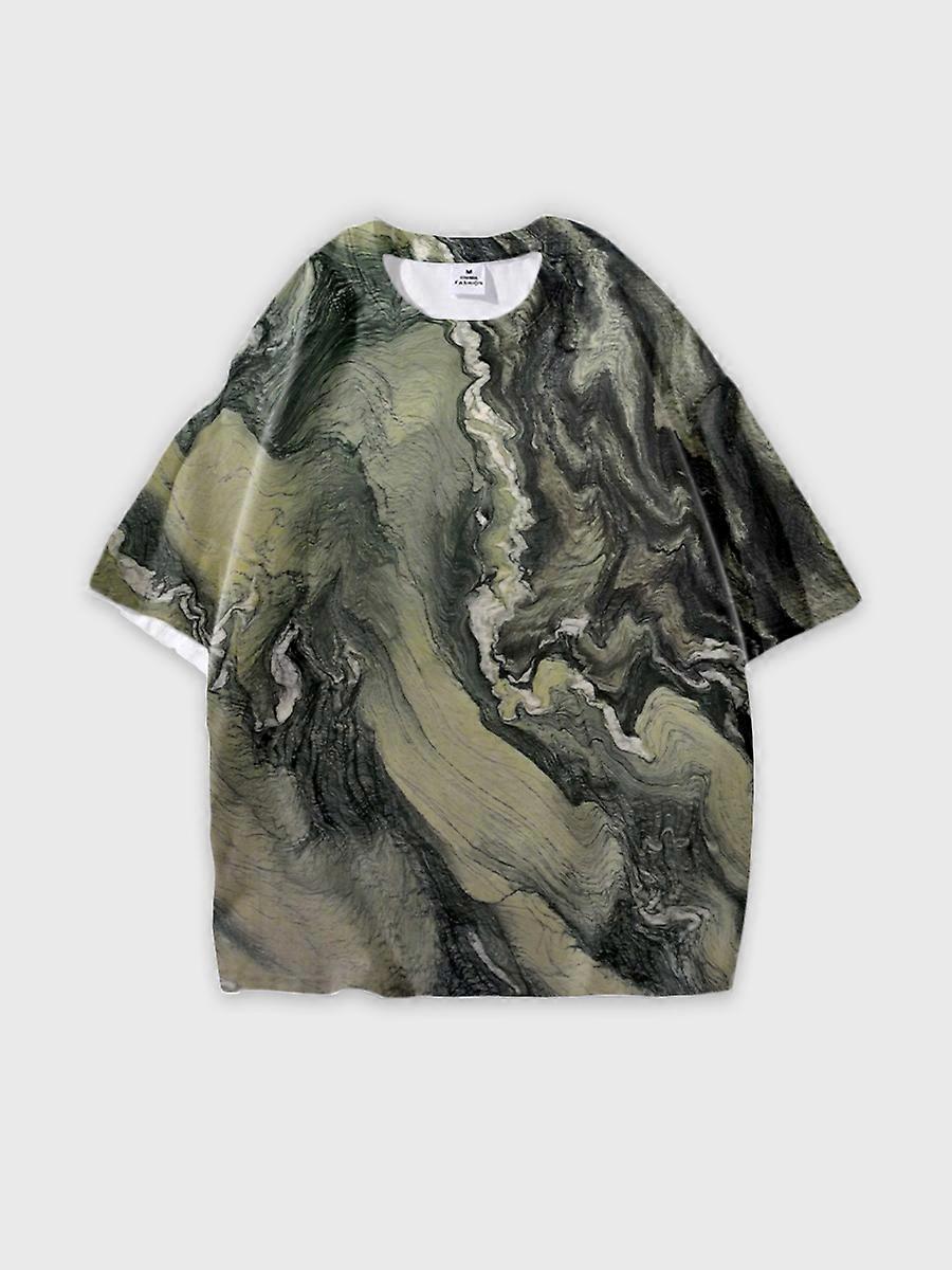 T-shirt round neck Pattern loose short sleeve B1419