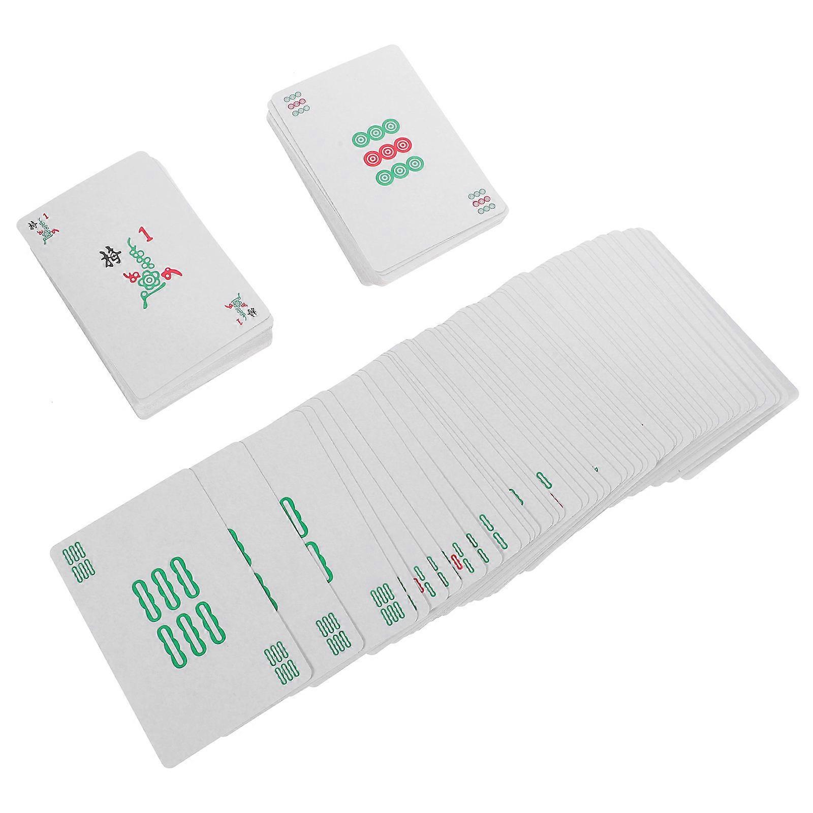 Mini Mahjong Set for Outdoor & Indoor Entertainment, Includes Creative Poker Cards for Home & Bar Use