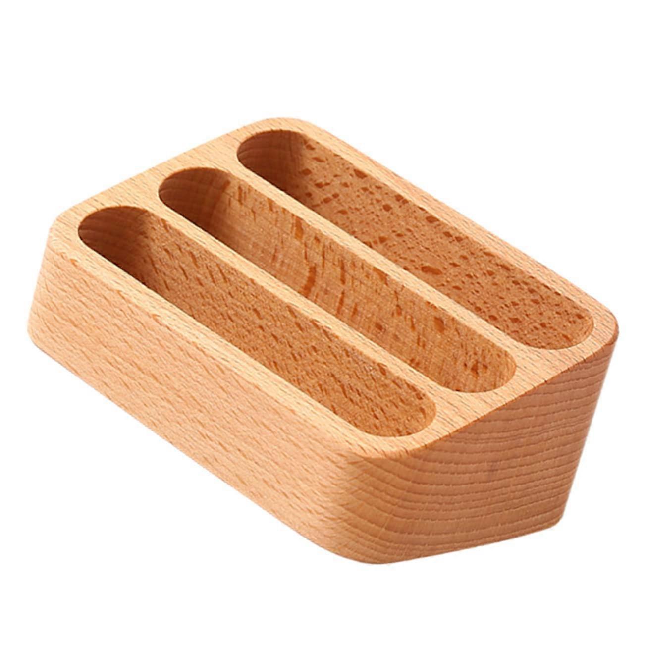 Wooden Business Card Holder with Compartments – Sturdy and Elegant Design for Desk to Store Business Cards and Organize Your Workspace