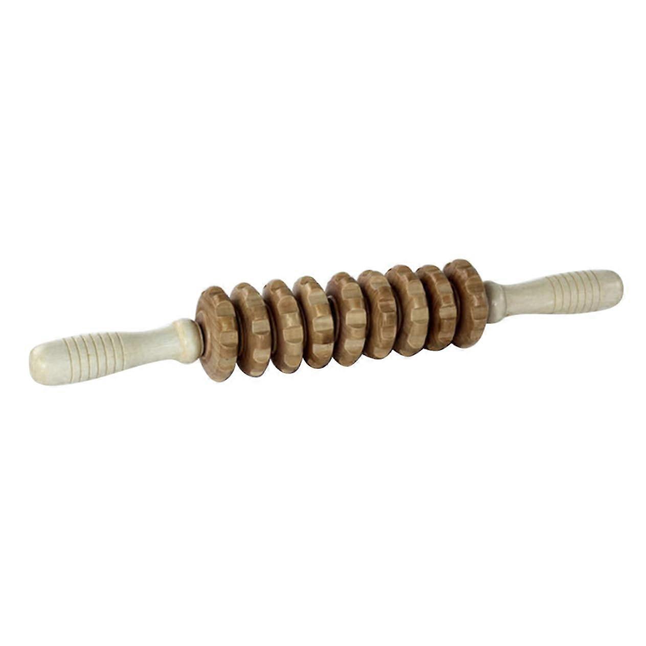 Wooden Roller Massager for Back, Foot, and Hand Relief - Manual Wheel Massager Tool, Pack of 1, Durable Wood Design