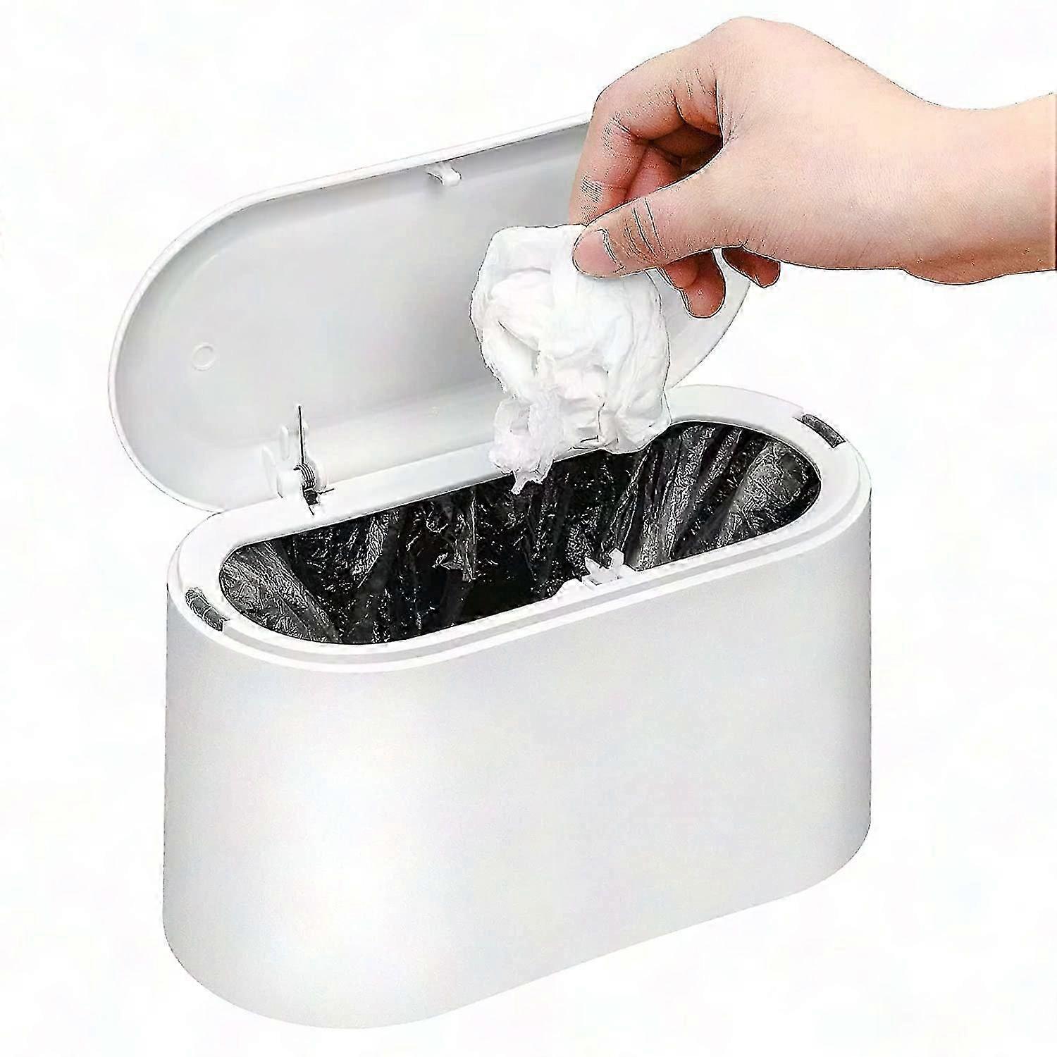 Mini Desktop Trash Can With Lid for Small Spaces