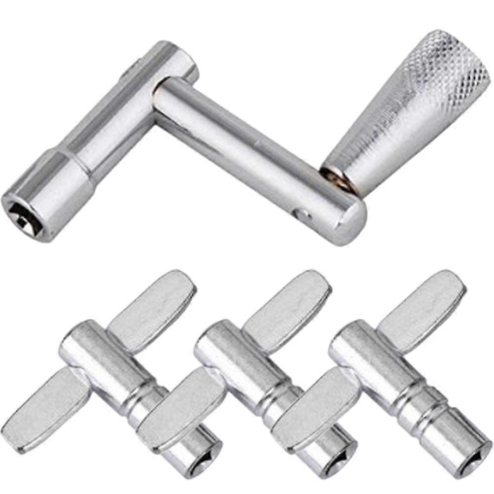 Drum Key Tuner Made of Chromed Steel for Guitar Practice Durable and Compact Silver