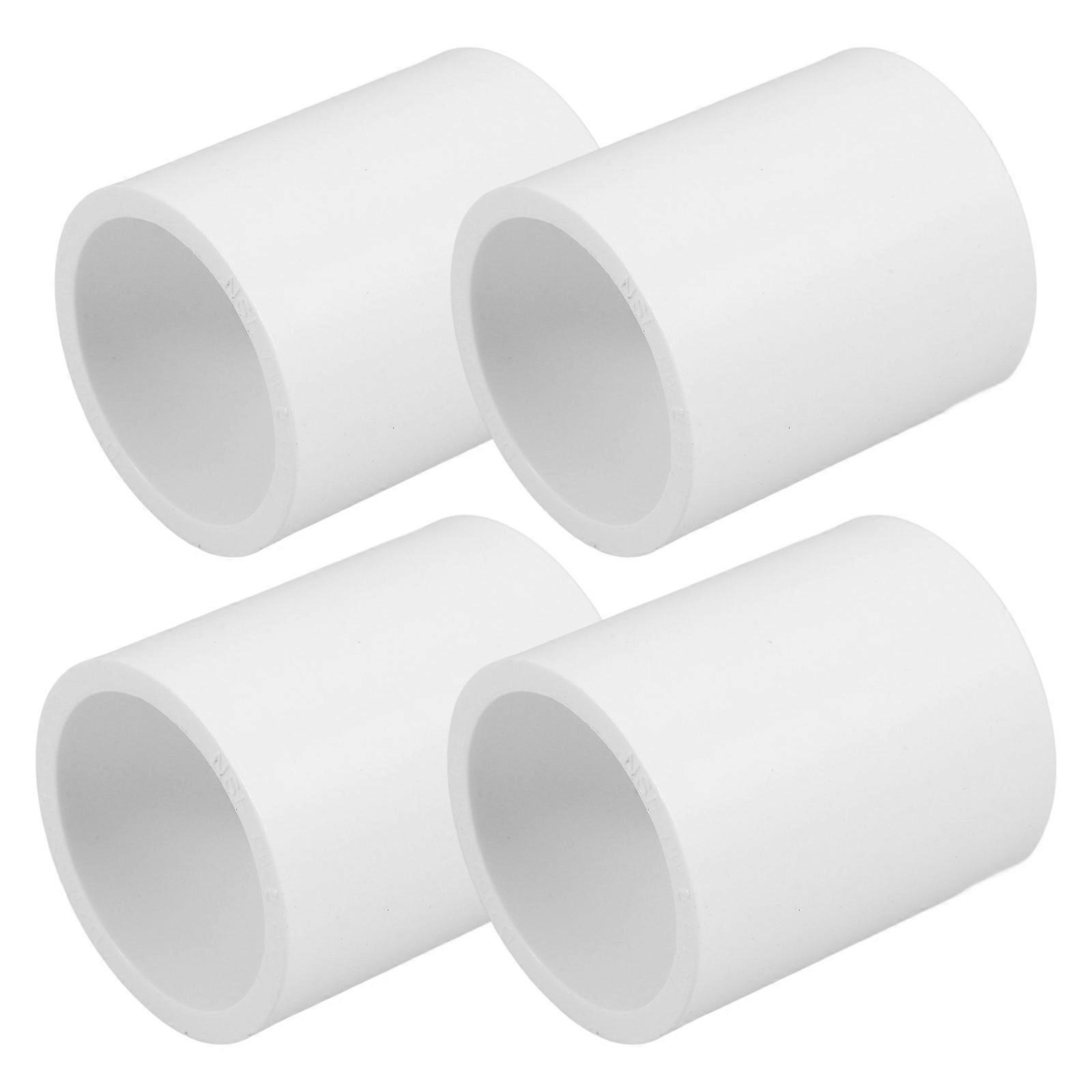 PVC Slip Socket Connectors for Industrial Use White Durable UPVC Material 4 Pieces Fits Same Diameter Pipes