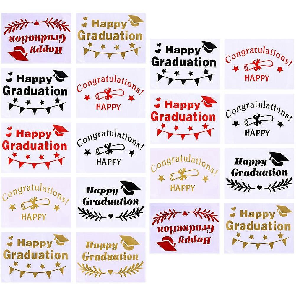 18 Sheets Pop Ball Sticker Bachelorette Class Grad Gold Blue Happy Pastel School Flowers Balloons Decor Transparent Balloon Letter Decal Party